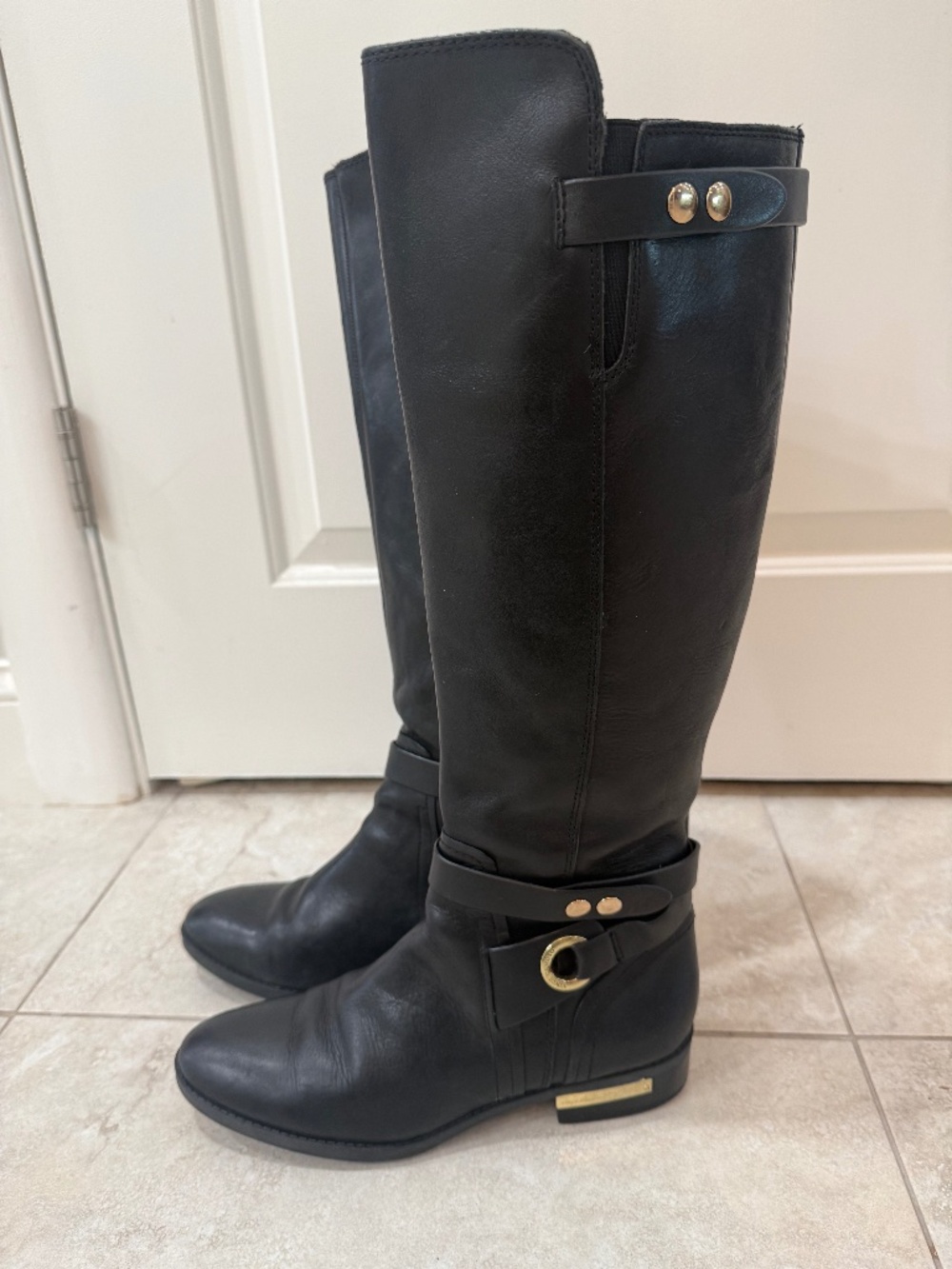 Vince Camuto black leather boots